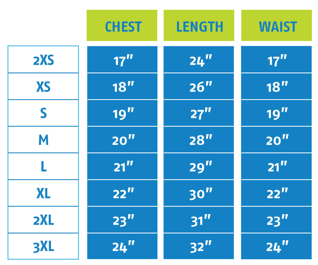 T-Shirt size chart
